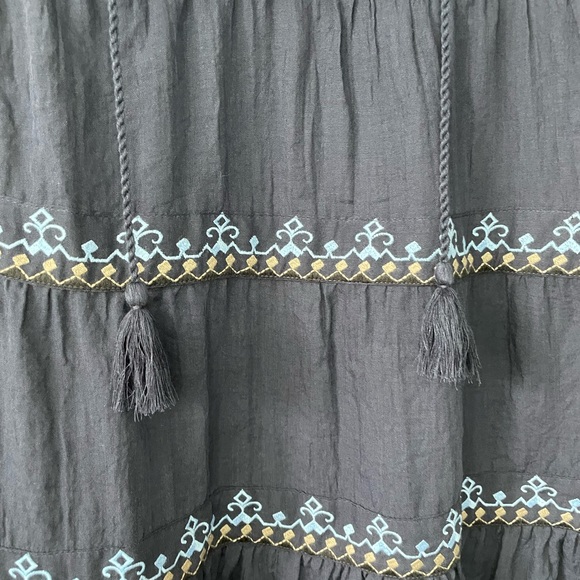 Lovestitch Addyson embroidered tiered sleeveless navy mini dress medium - Picture 8 of 13